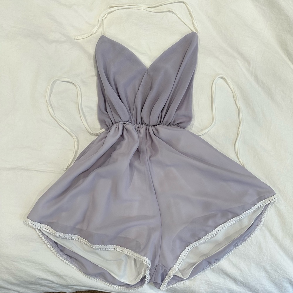 Gray purple (dusty lilac) romper